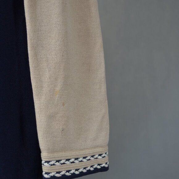 ST John Collection By Marie Gray Navy Blue and Tan Sweater size 16 - Picture 5 of 9